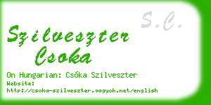 szilveszter csoka business card